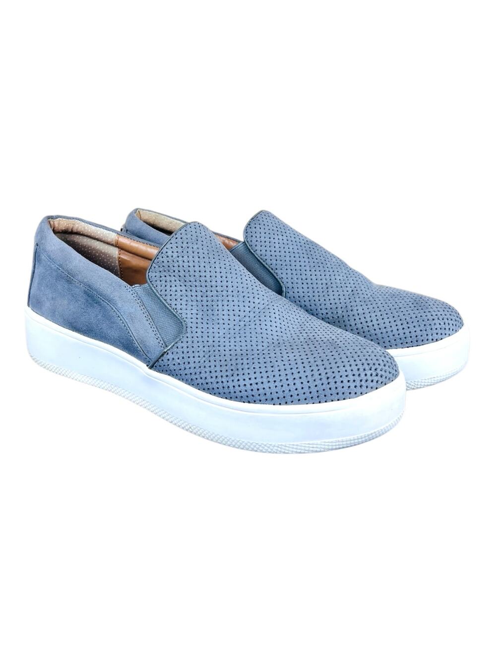 Steve Madden Genette Grey Platform Slip On Sneakers Size 7 Perforated